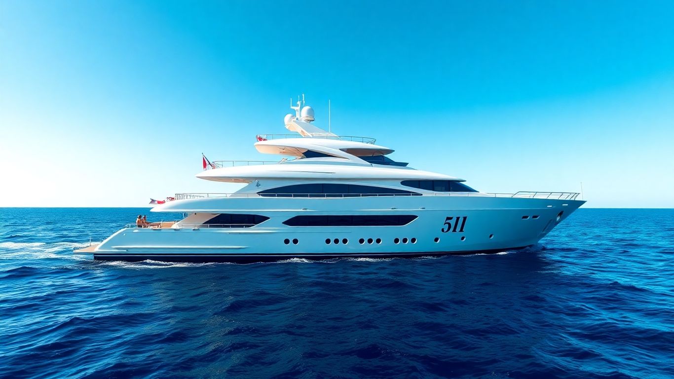 Luxurious yacht on blue ocean