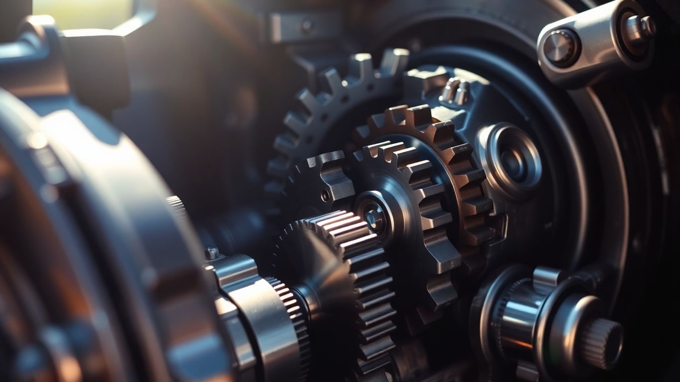 Close-up of intricate automatic transmission gears and components.