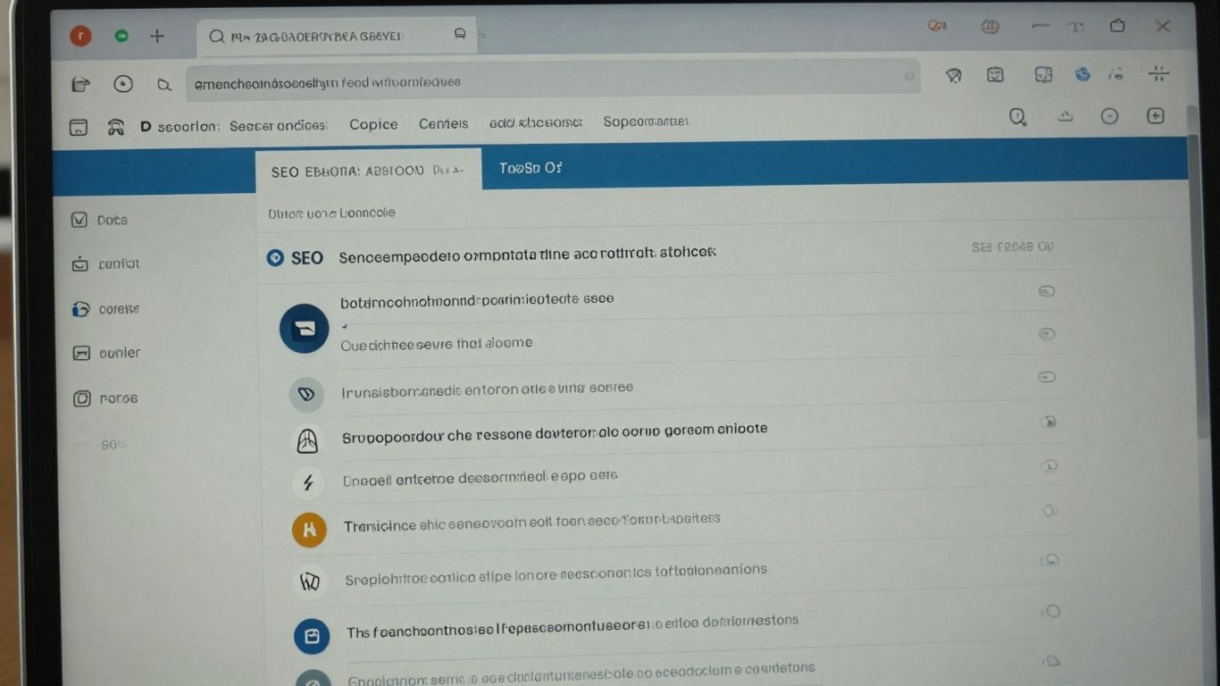 Interface d'un plugin SEO WordPress sur un écran d'ordinateur.
