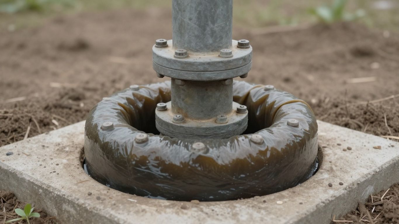 Close-up of a well seal on a wellhead.