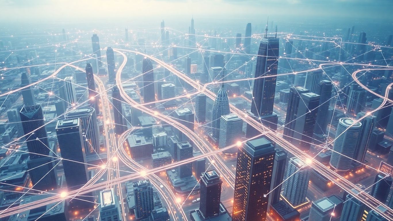Digital twin network overlaying a city