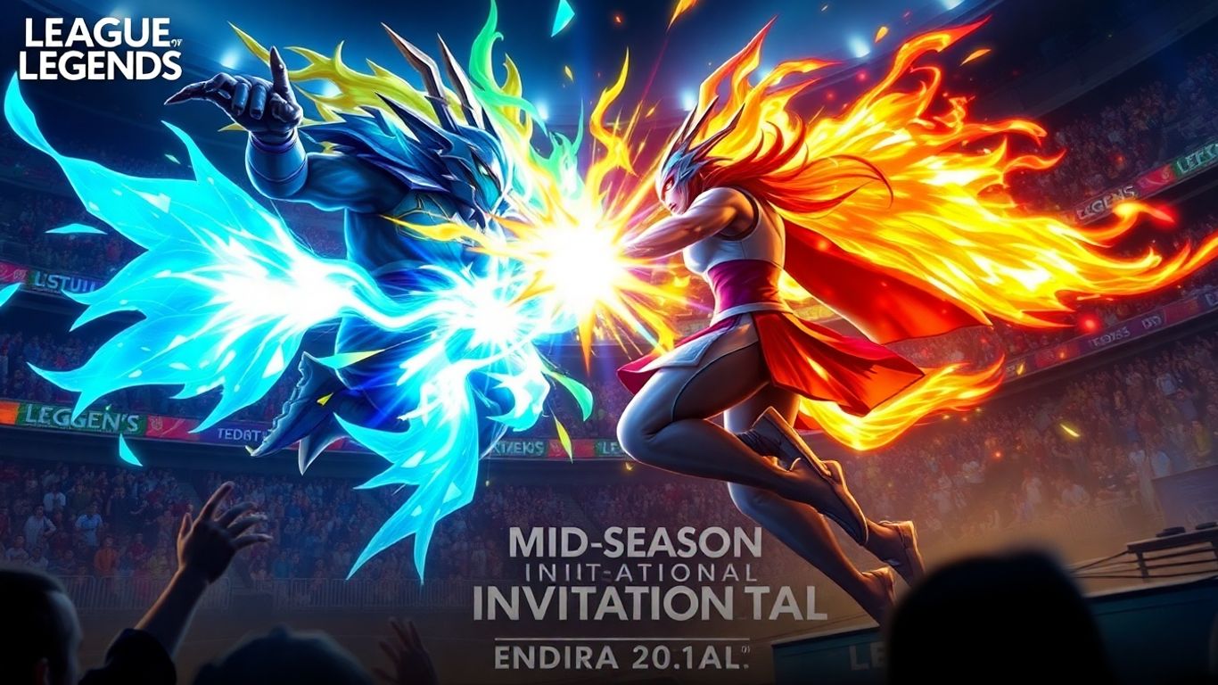 League of Legends champions battling during MSI tournament.