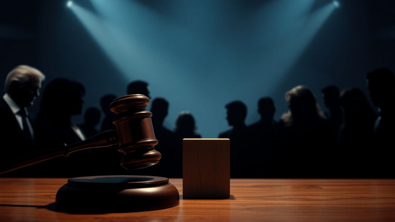 Vedete în fața justiției, ciocan de judecată.