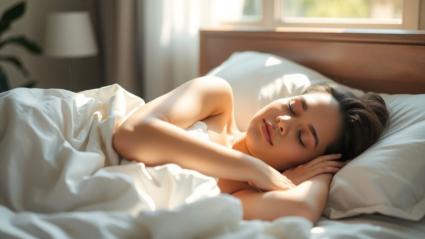 Person sleeping peacefully, promoting rest and recovery.