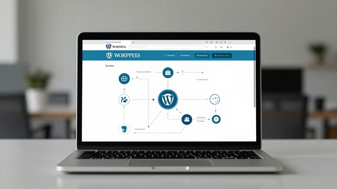 Interface WordPress avec structure de site simplifiée