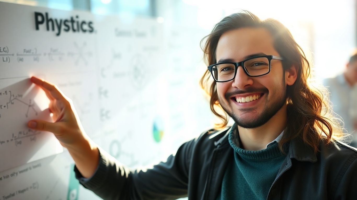 Tutor explaining AP Physics 1 concepts with diagrams.