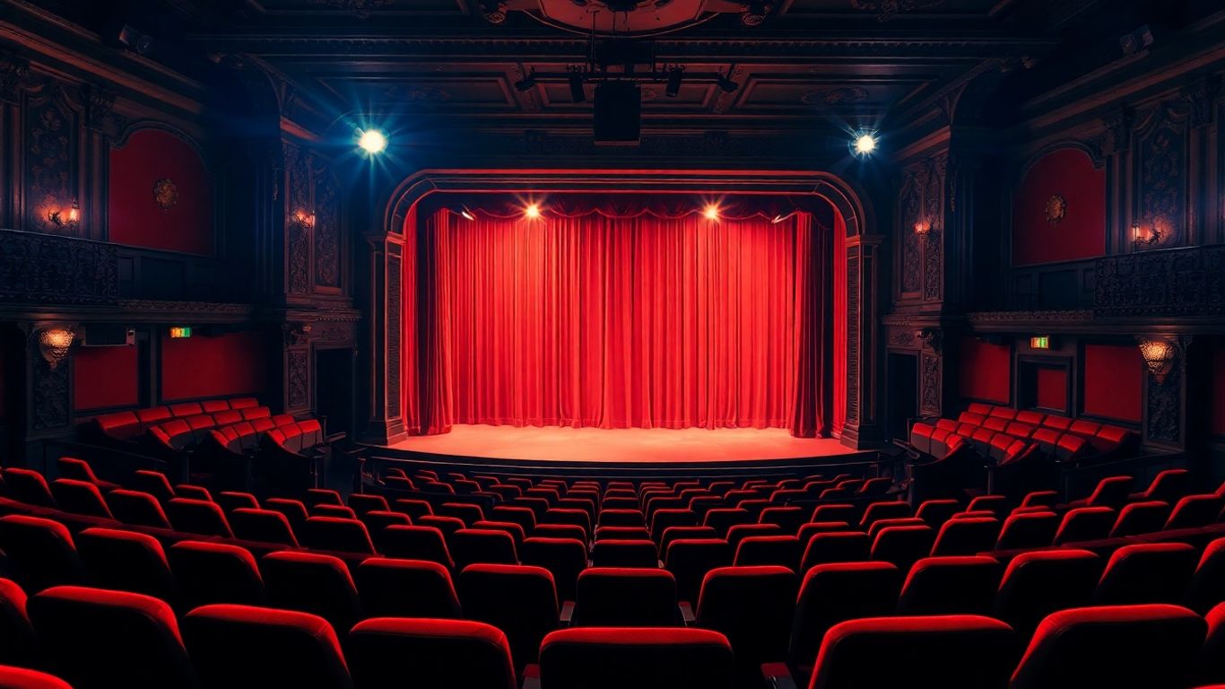 Soho Theatre interior with stage and seating.