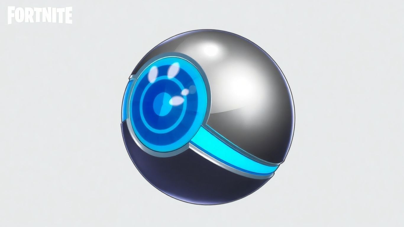 Fortnite 1-Ball skin, a round, metallic character.