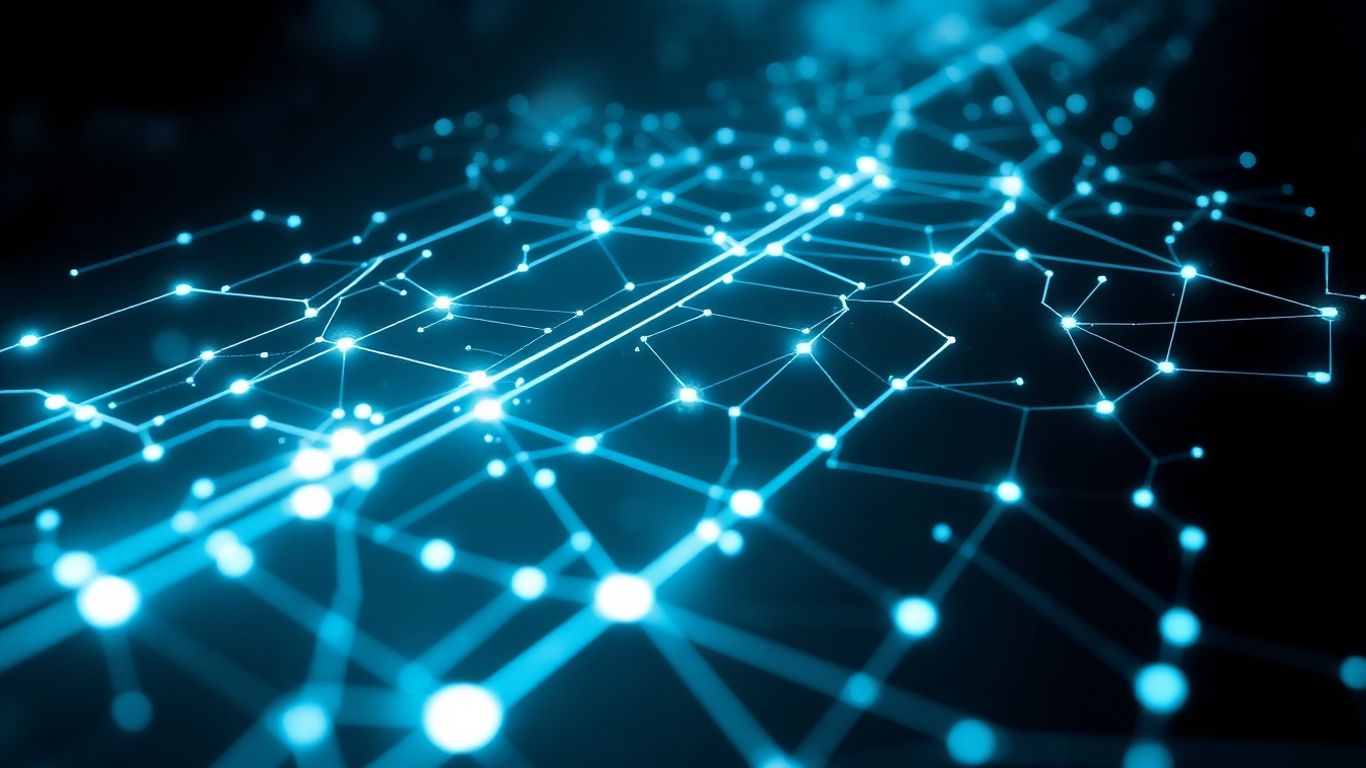 Shadowy digital network evolving cyber threats in the cloud.