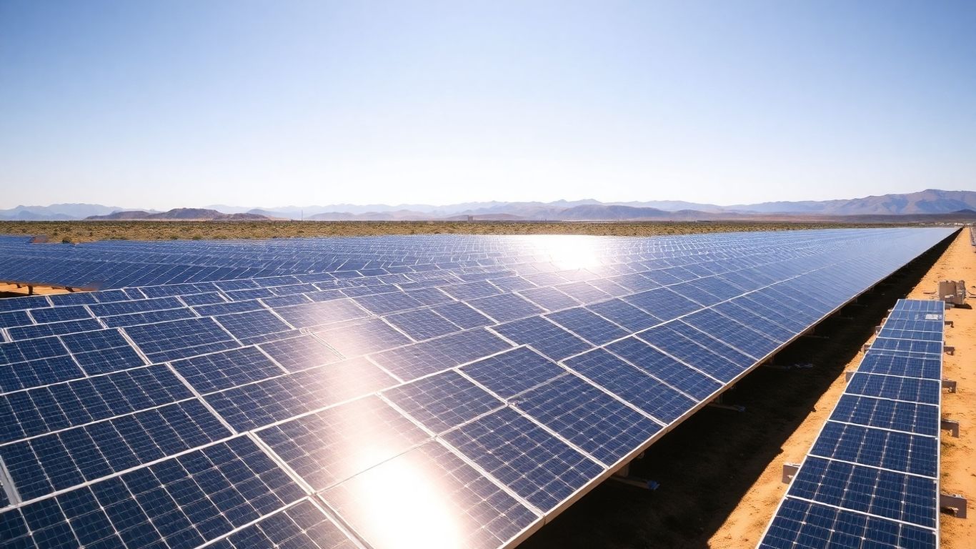 Yukon First Nation solar farm with mountains.