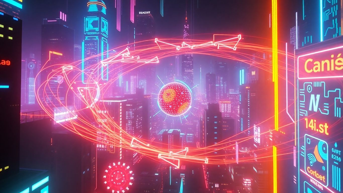 Cérebro digital com luzes brilhantes e conexões