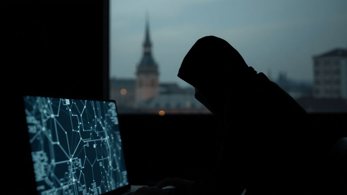 Hacker breaching a European telecom network.