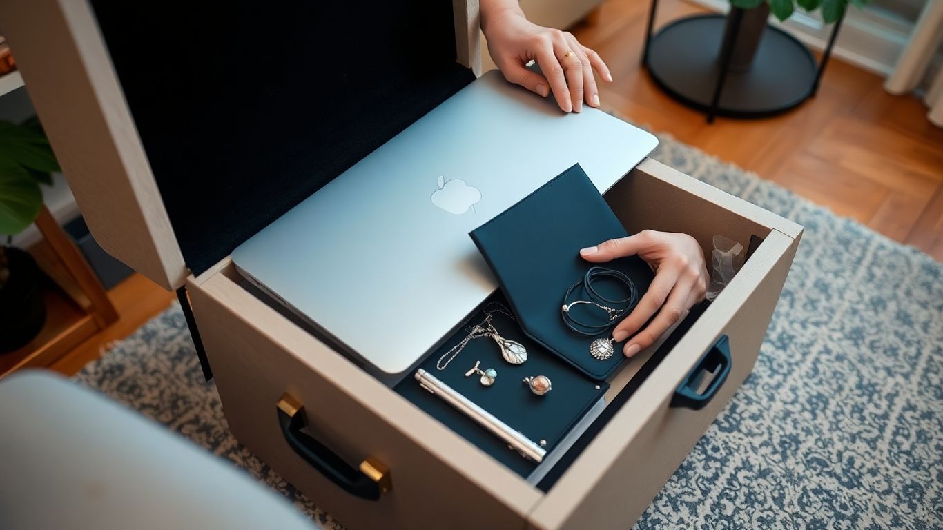 Persona protegiendo sus pertenencias valiosas en casa.