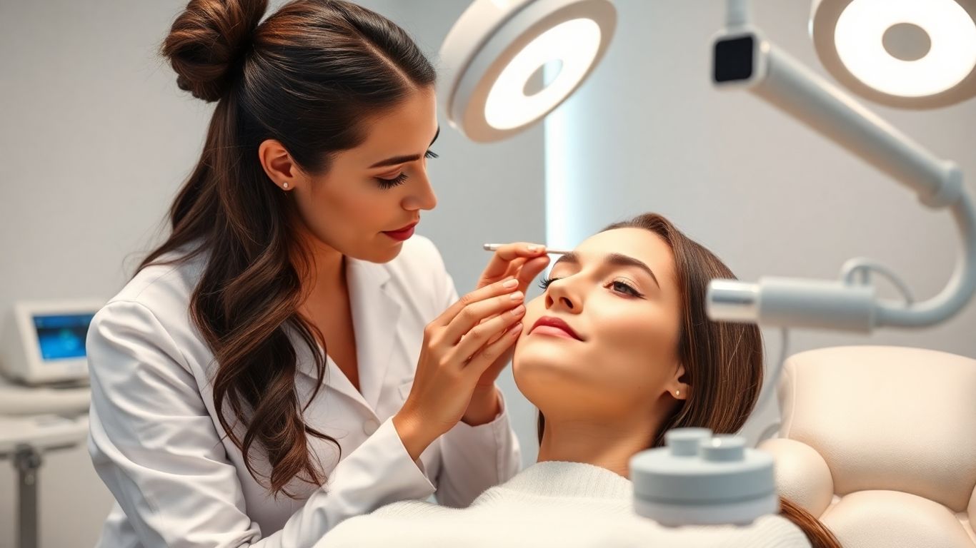 Aesthetic clinic consultation with expert practitioner.