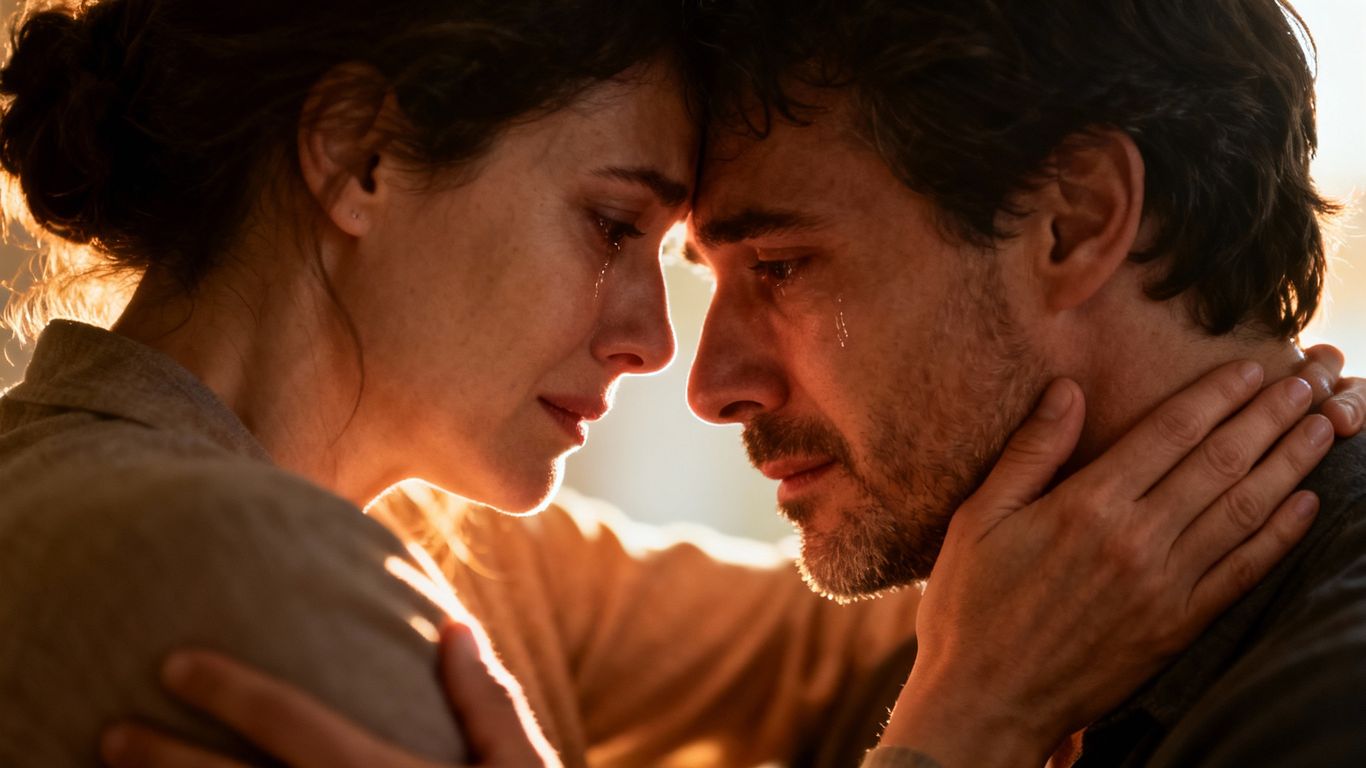 Couple embracing, showing support during mental health challenges.