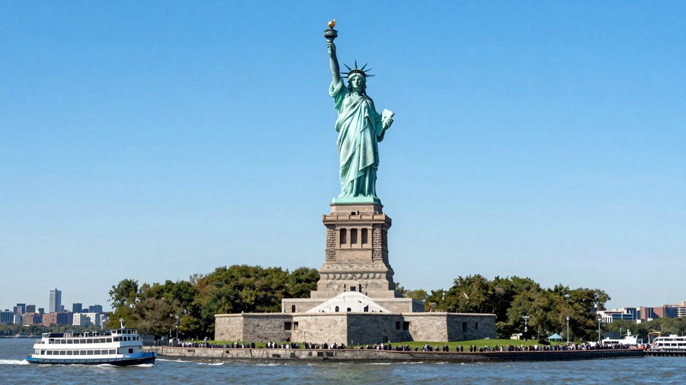 Statue of Liberty and Manhattan skyline