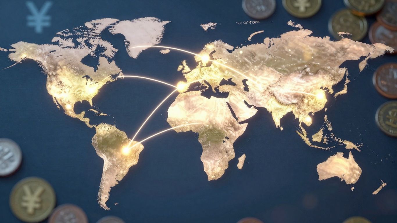 Hărți globale cu linii luminoase conectând orașe.