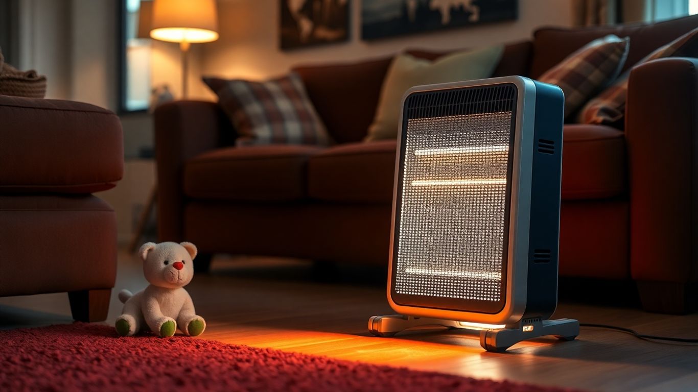 Electric heater in a living room