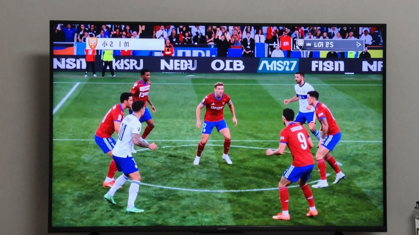 Live sports on a high-definition TV screen.