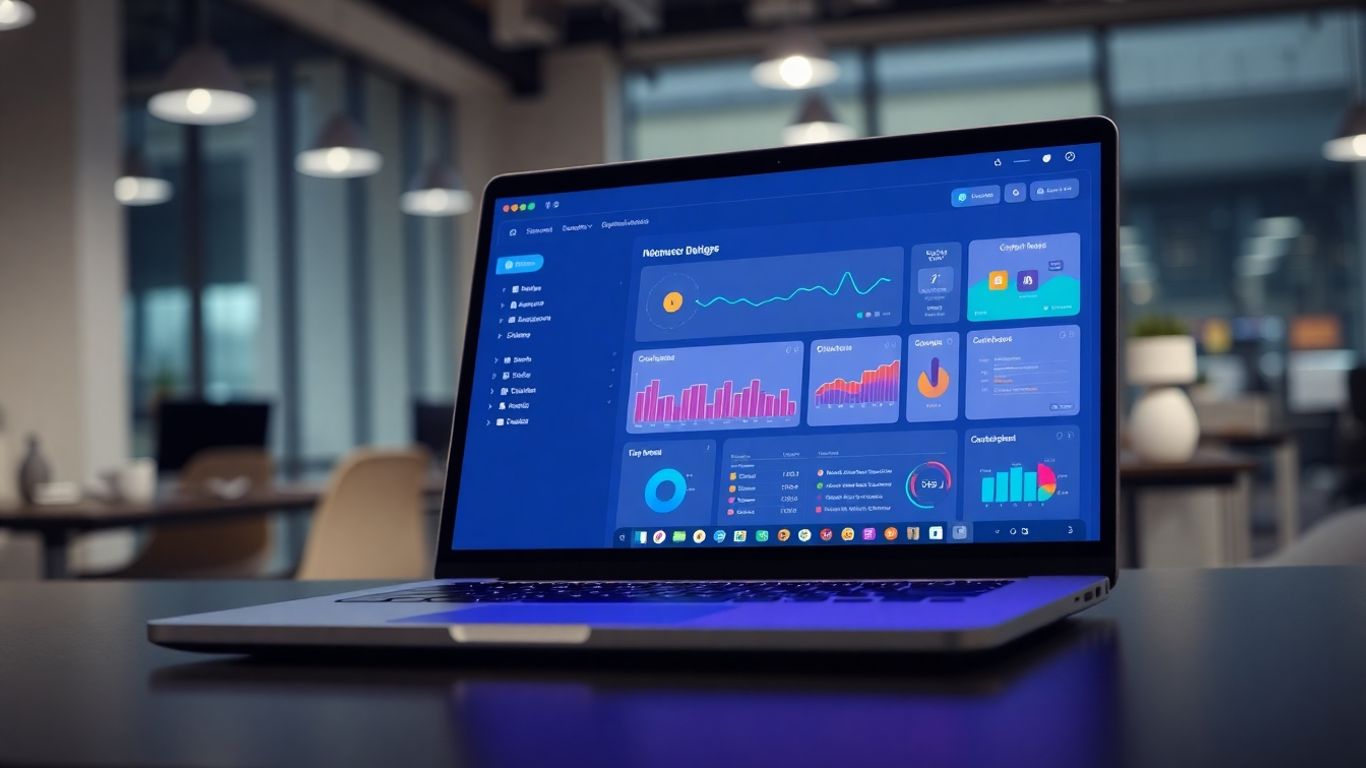 شاشة لابتوب تعرض لوحة تحكم بلوجر
