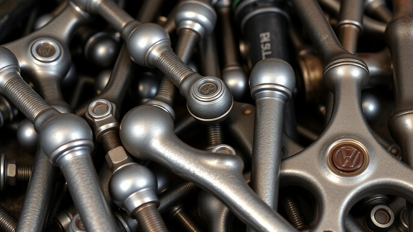 VW suspension and steering parts close-up
