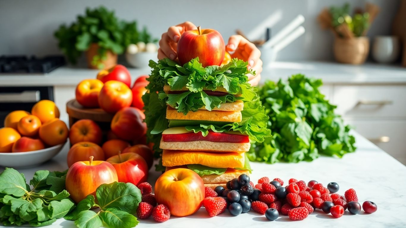Fresh produce on a kitchen counter
