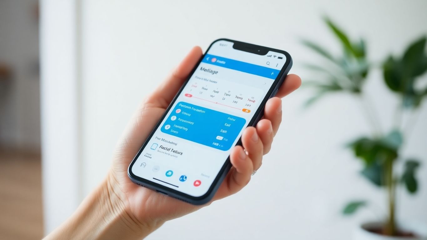 Smartphone displaying a medication management app.