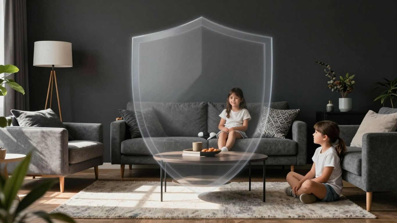 Familia protegida en su hogar, seguro y confortable.