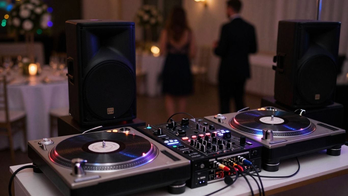 DJ setup at a wedding reception
