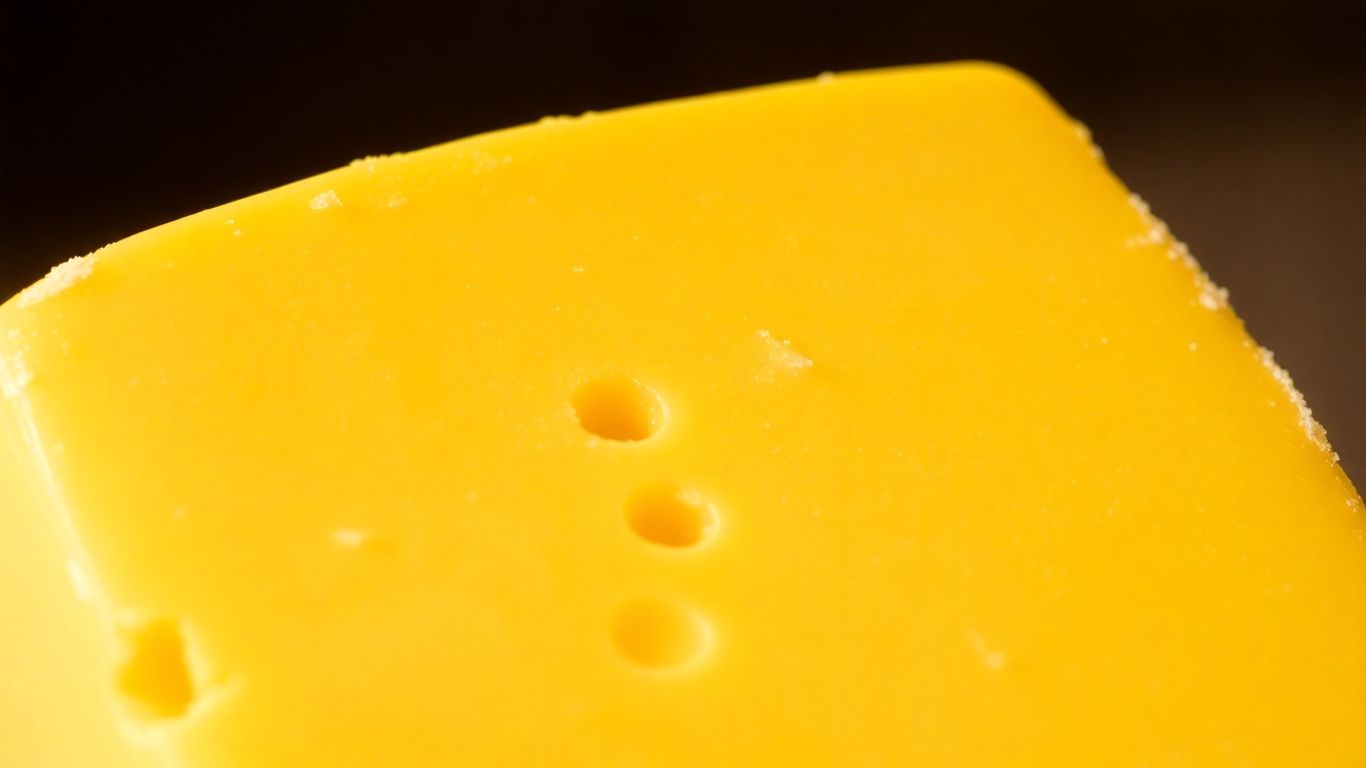 Block of Dutch cheese with visible holes