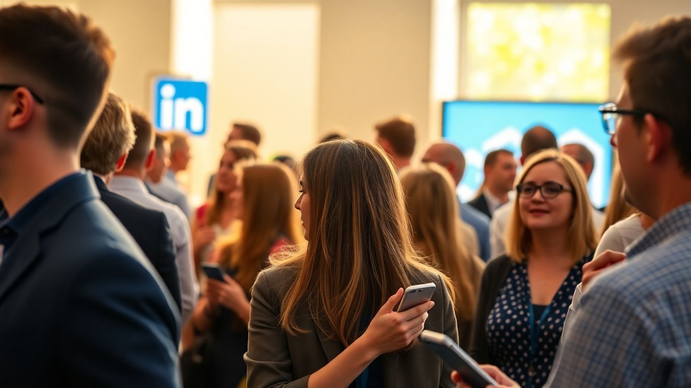 People networking at a professional event