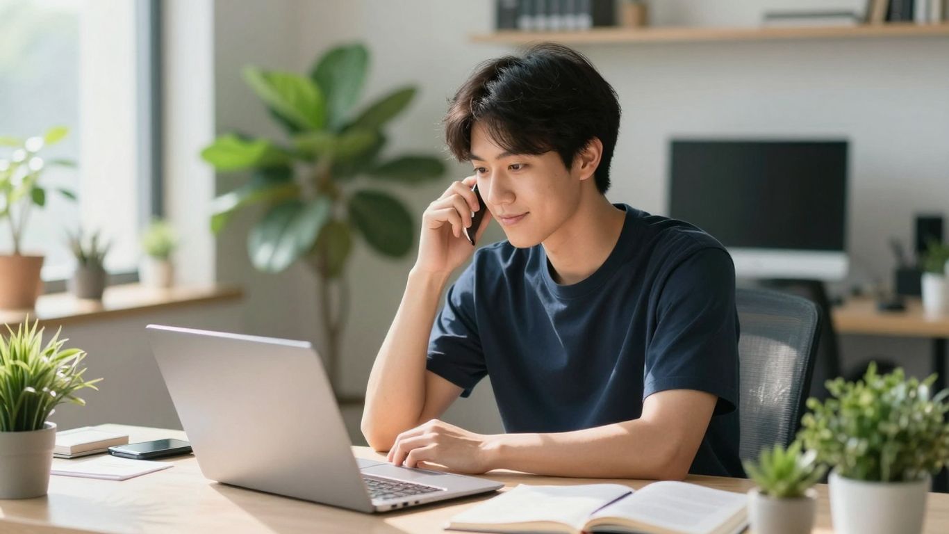 Persoană productivă și sănătoasă la birou.