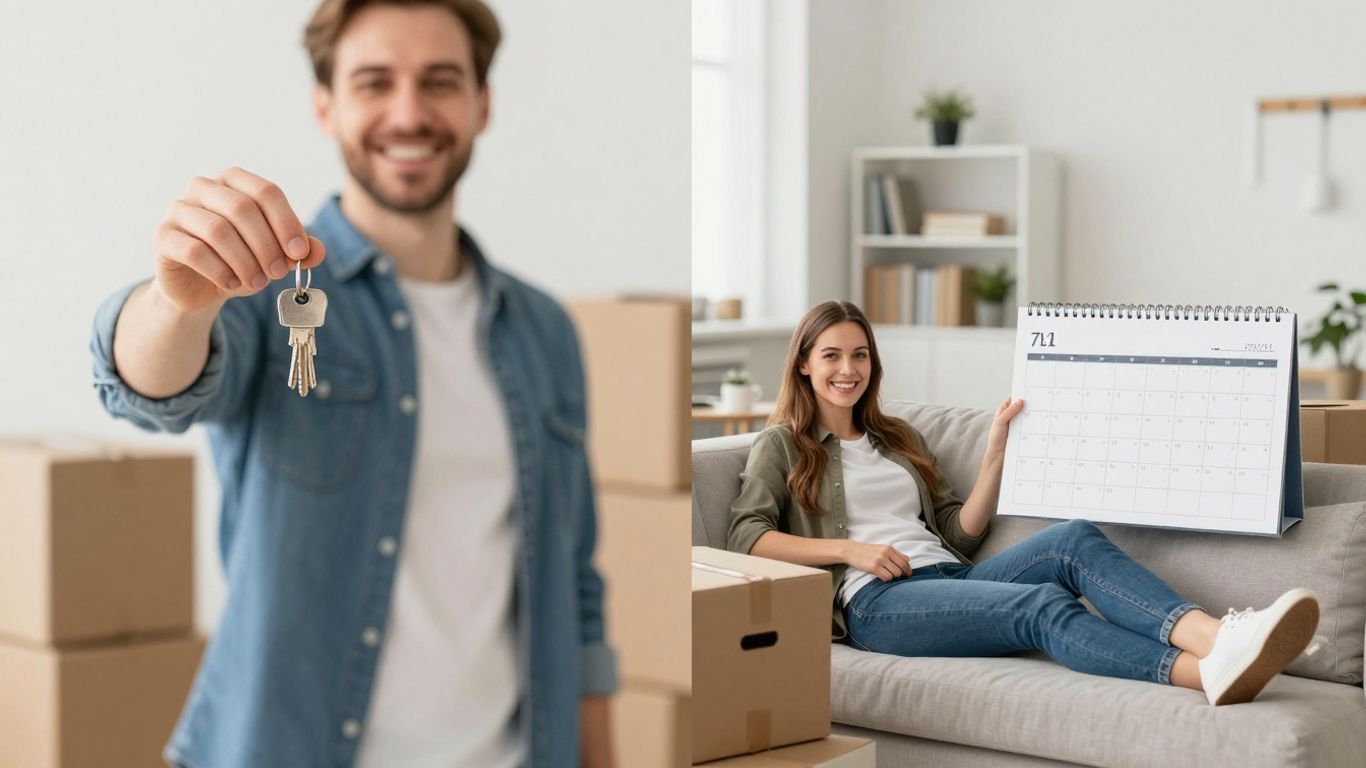 Haus kaufen oder mieten: Schlüssel und entspannter Mieter.