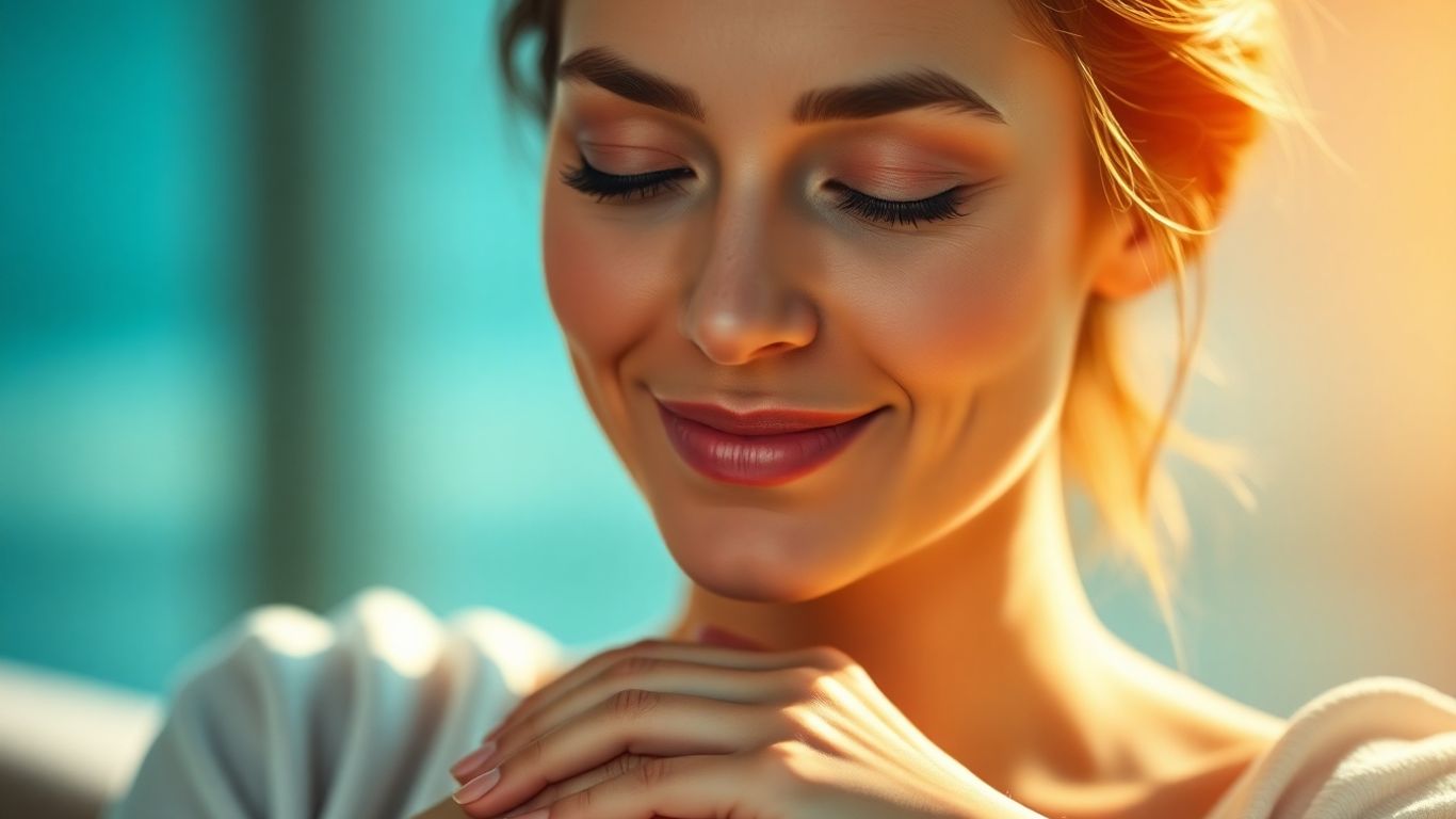 Woman meditating peacefully, achieving calm and relaxation.