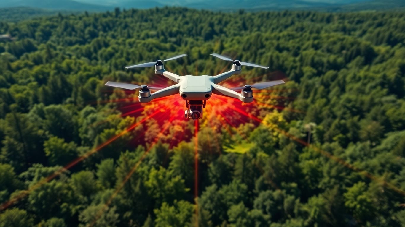 Drone mapping forest landscape with LiDAR technology