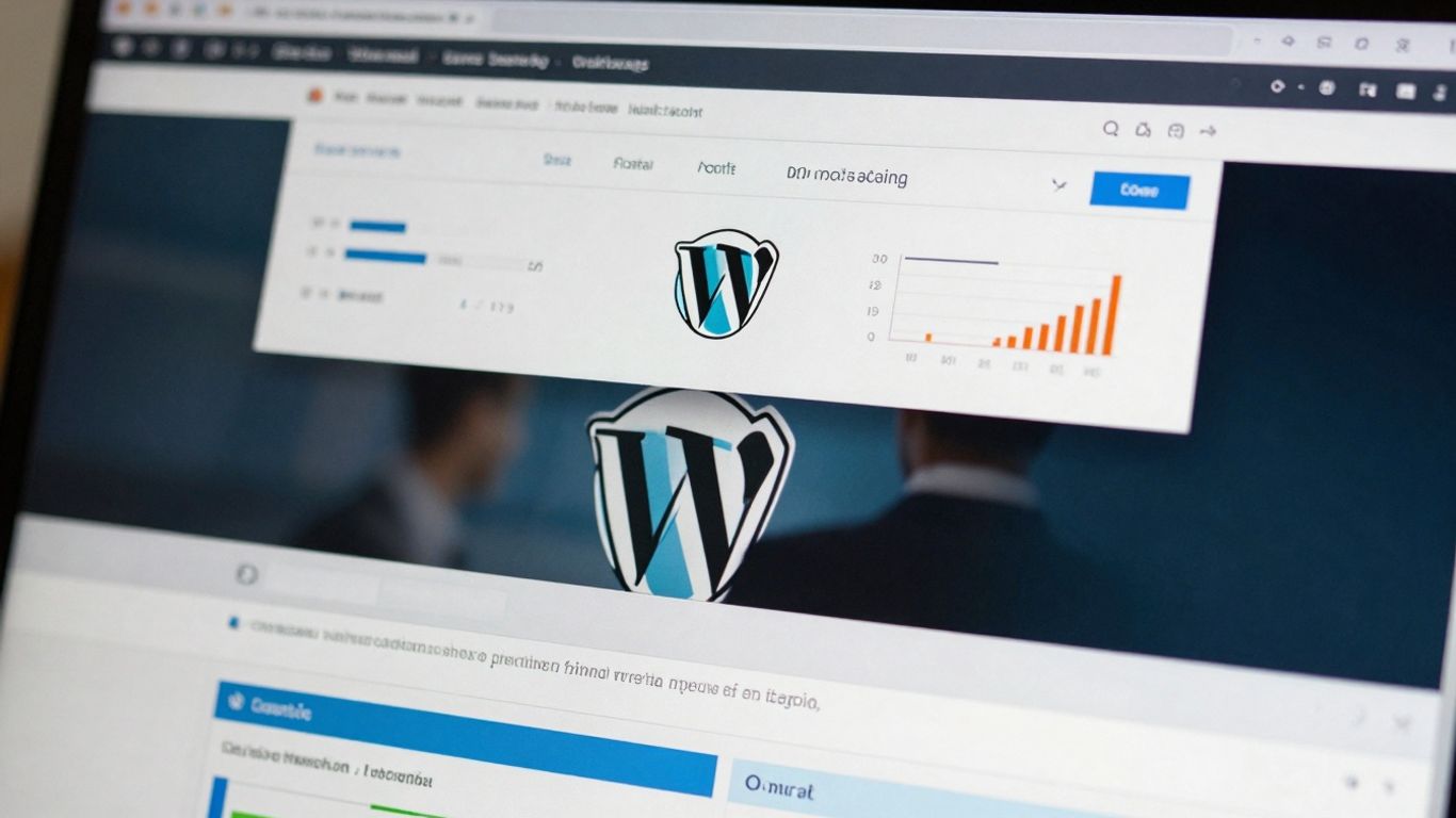 WordPress dashboard with performance indicators