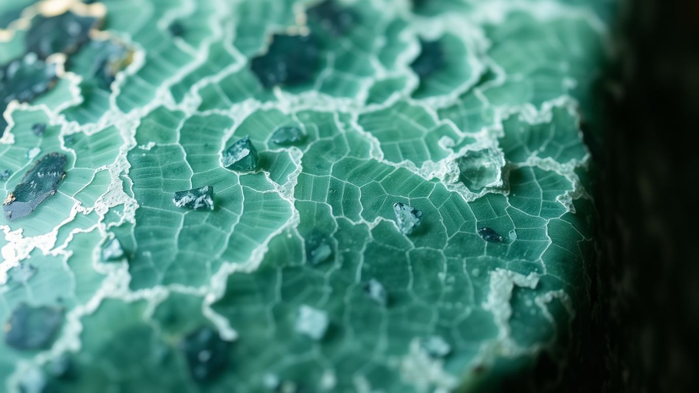Polished seraphinite stone with feather-like patterns.