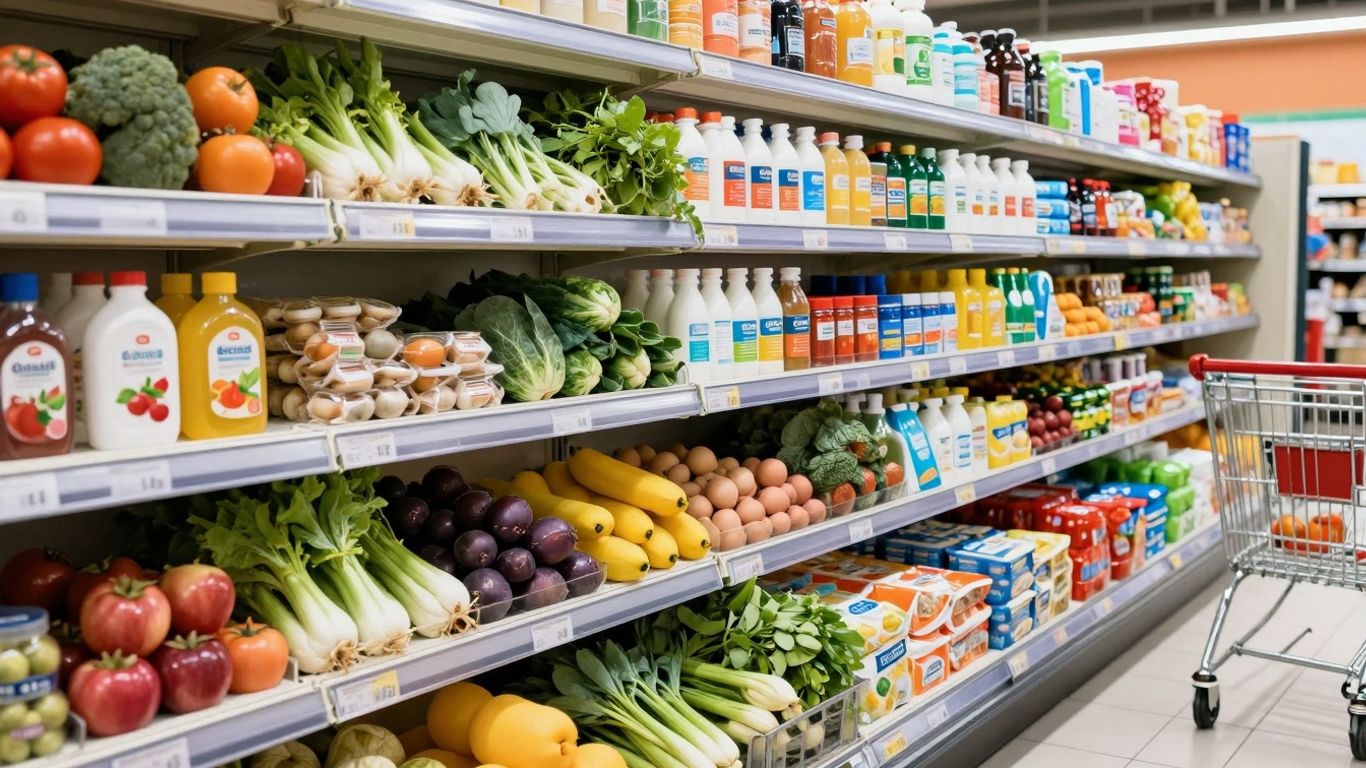 Carrefour-aanbiedingen met boodschappen en huishoudelijke artikelen.