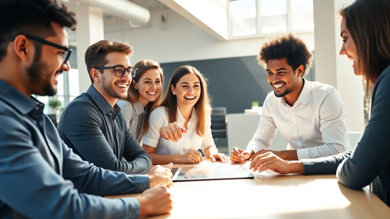 Jovens talentos em ambiente de trabalho colaborativo.