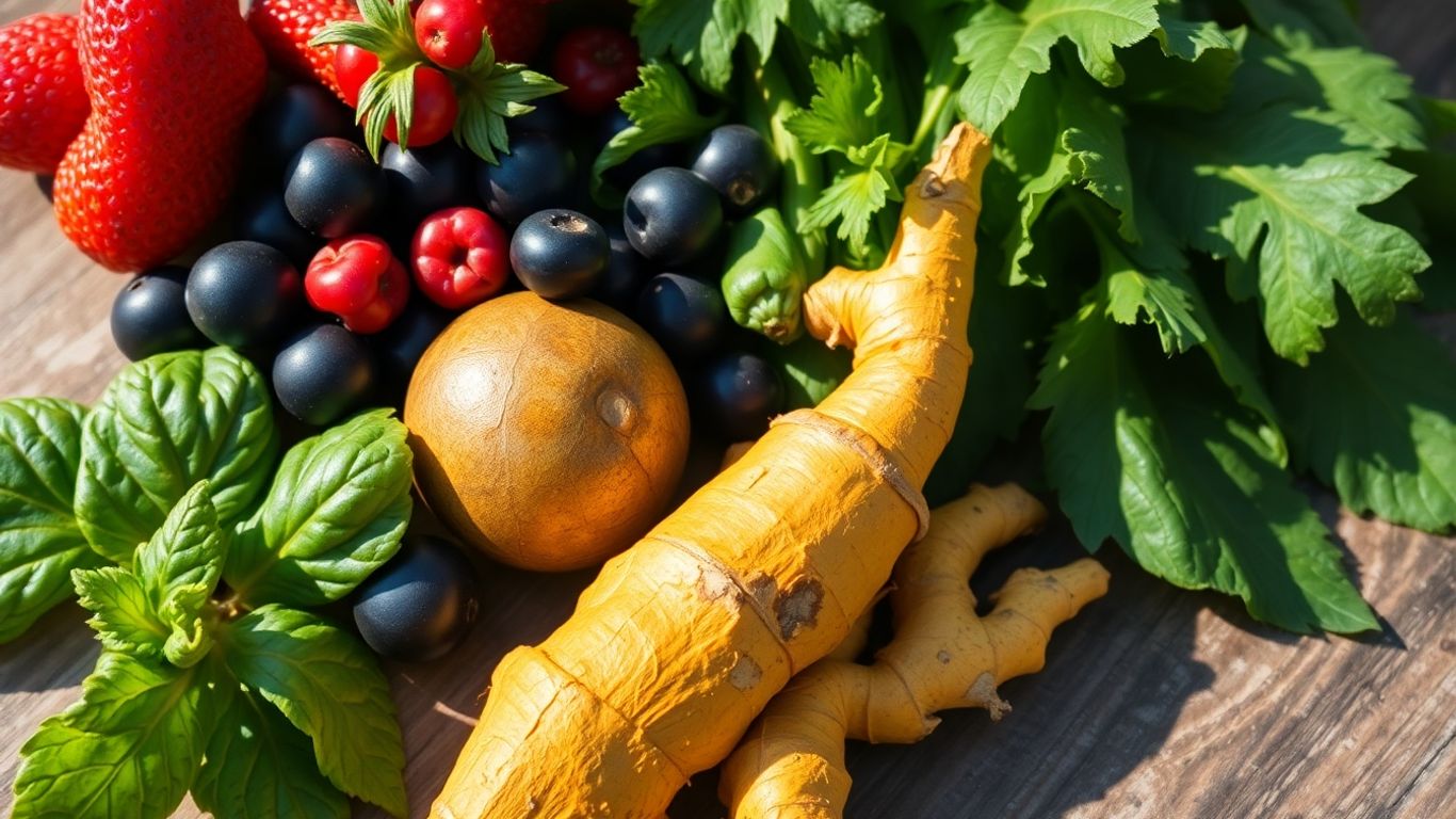 Colorful fruits and vegetables for a healthy diet.