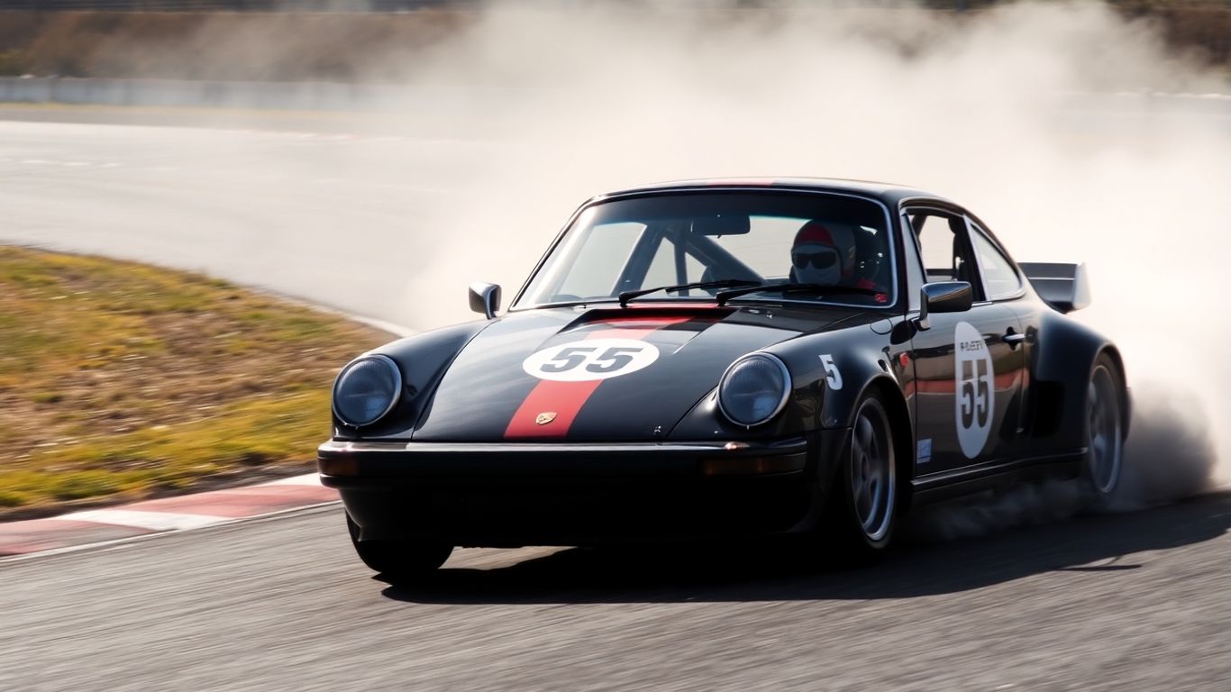 Porsche Carrera Cup race car in action