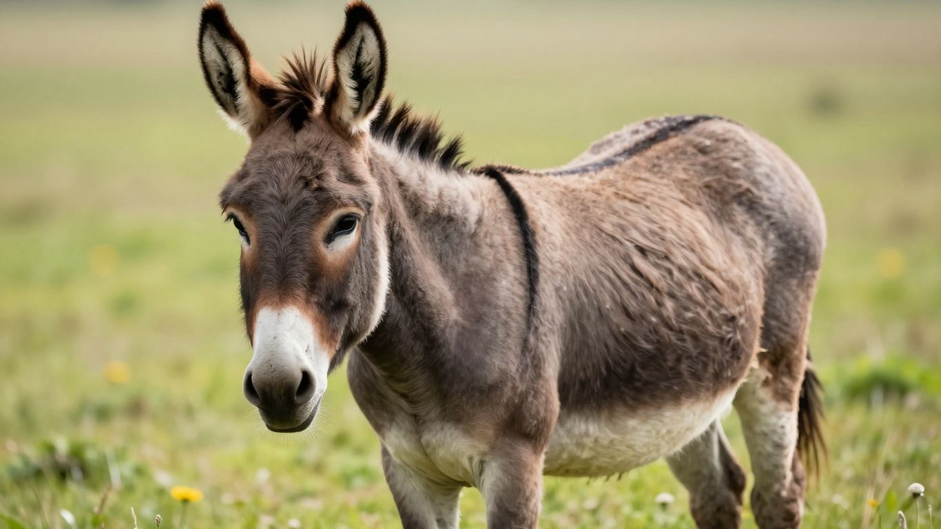 Asinino em campo verde com orelhas longas.
