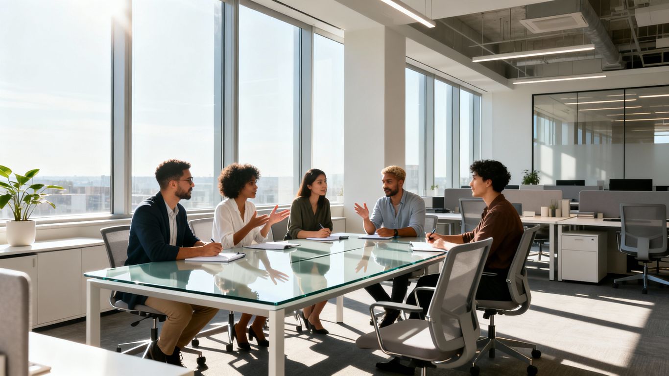 Charlotte, NC managed IT services team collaborating.