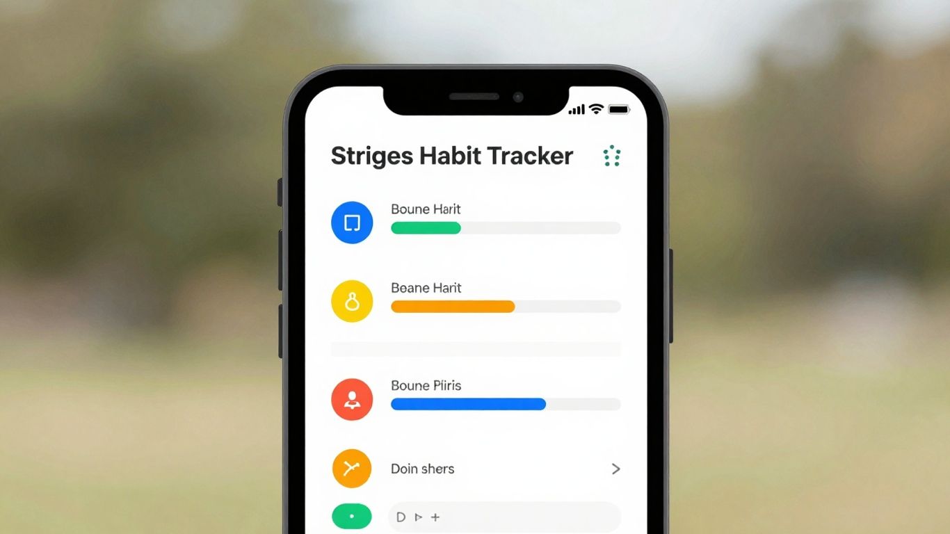 Strides habit tracker app on a smartphone screen.