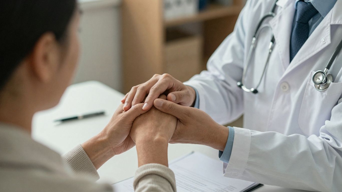Médico e paciente em consulta sobre apetite.
