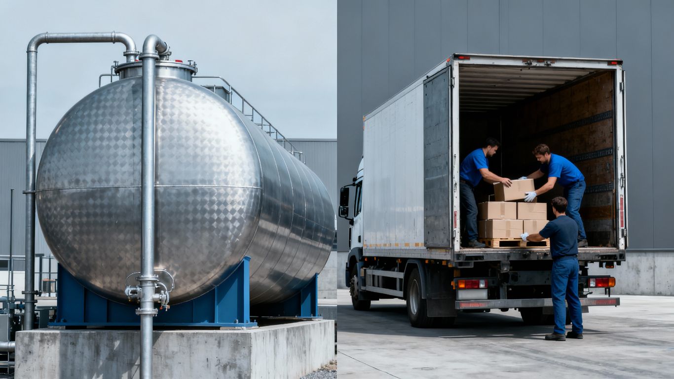 Fuel tank versus delivery truck comparison