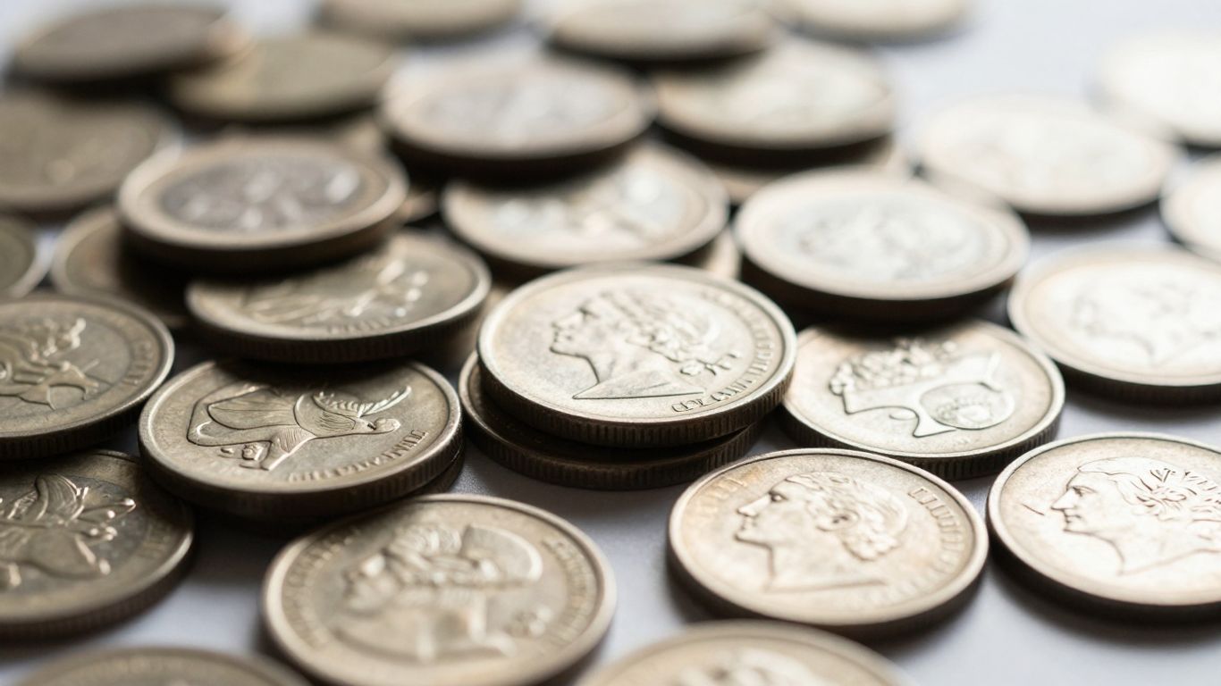 Pile of uncirculated coins