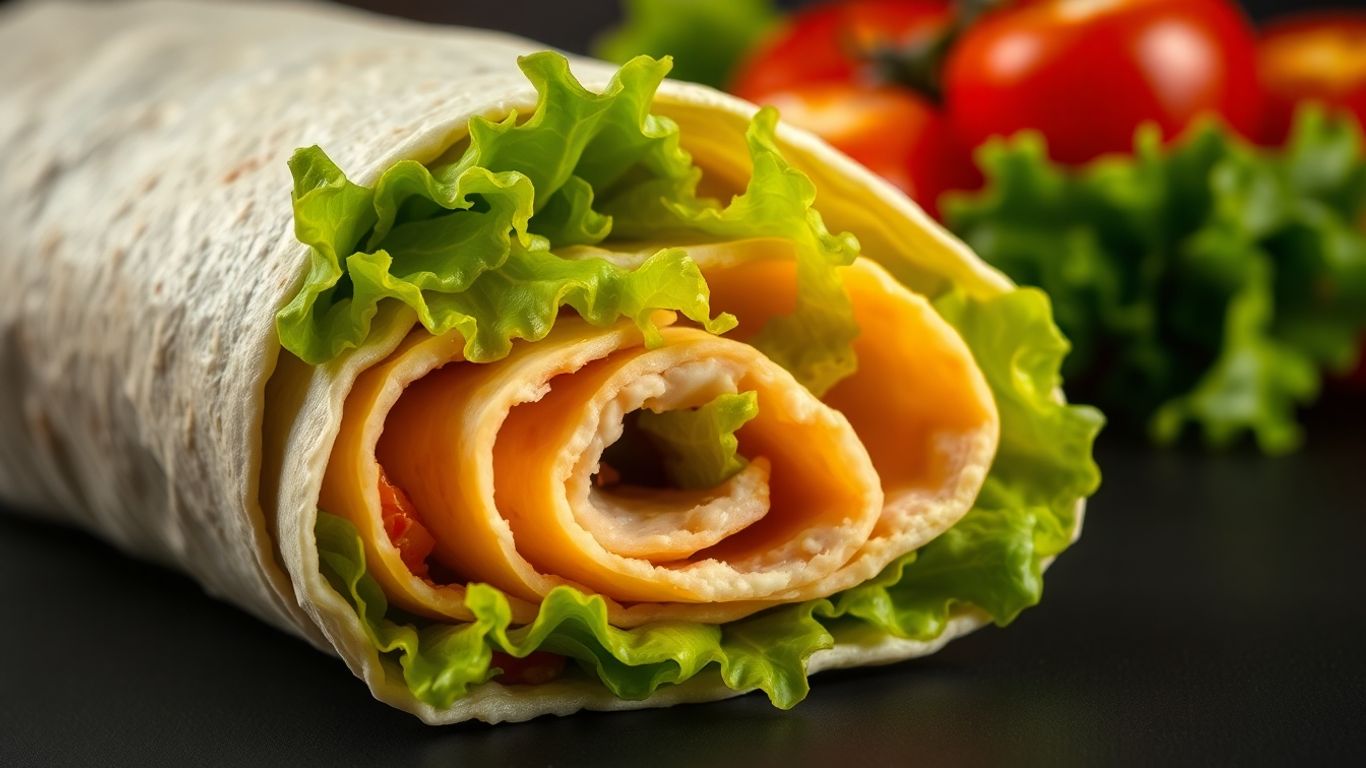 Delicious turkey wrap with fresh ingredients