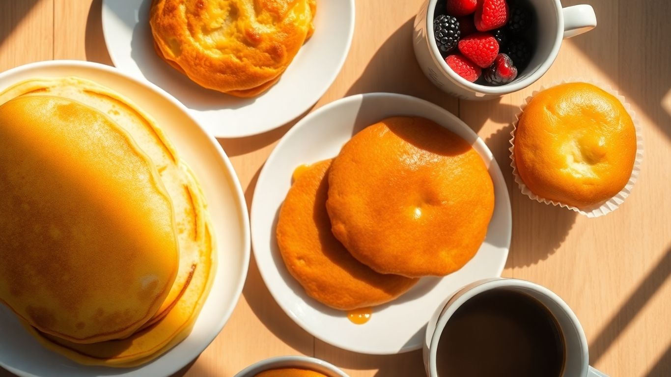 Egg-free breakfast baked goods and breads with berries.