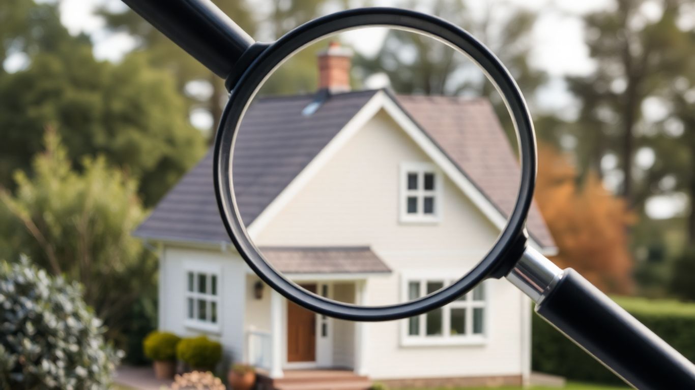 Casa con lupa examinando su valor